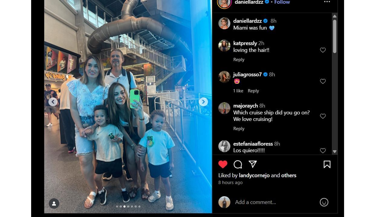 Julia Grosso's comment on Daniella's IG post via @daniellardzz
